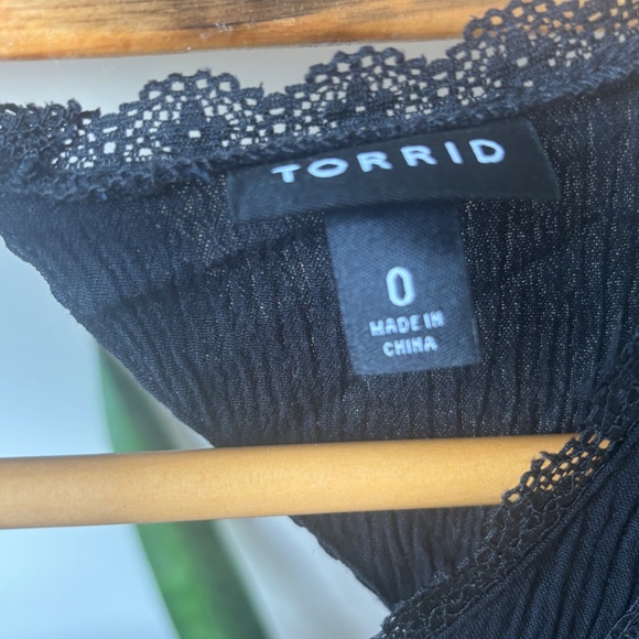 Torrid Mixed Fabric and Lace Sleeveless Trapeze Dress - Picture 6 of 7